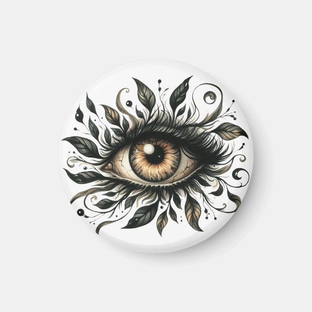 Imán de Ojo Místico | Imán de nevera de arte surre (Frente)