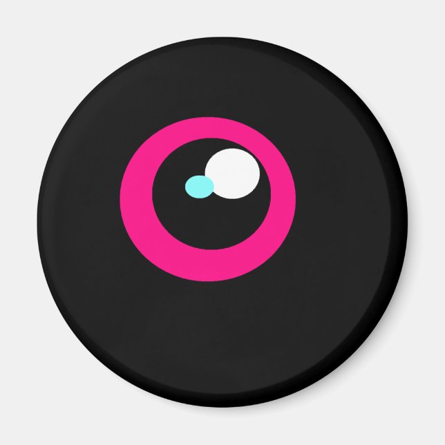 Imán de ojos de Nevera de Monstruo HotPink #2 (Frente)