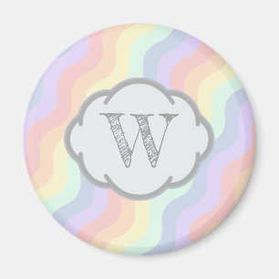 Imán de olas de arcoiris Pastel