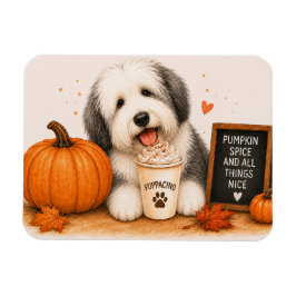 Imán de Old English Sheepdog Pumpkin Spice