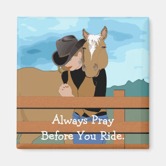 Imán de oraciones de arte de vectores de caballos