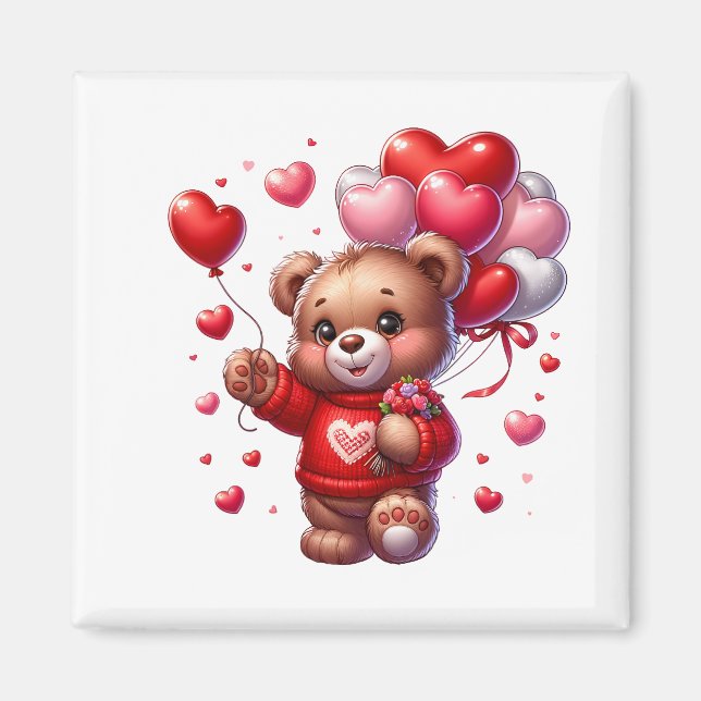 Imán de osito de San Valentín   (Frente)