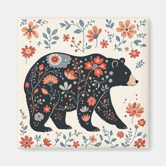 Imán de Oso de Arte Popular (Frente)