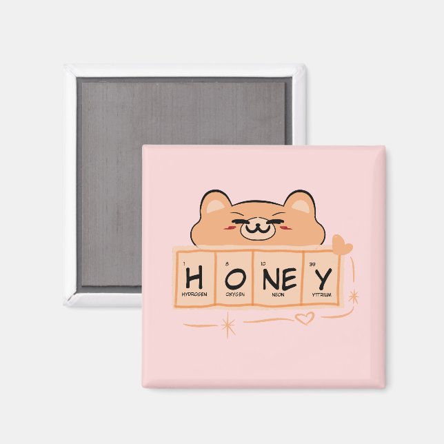 Imán de Oso Lindo "Honey" (Anverso/Reverso)