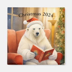 Imán de oso para Navidades personalizados