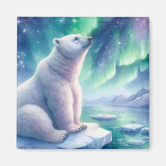 Imán de oso polar acuarela
