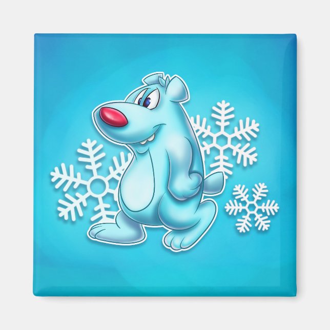 imán de oso polar personalizado lindo (Frente)
