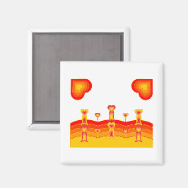 Imán de paisaje de corazones
