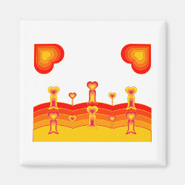 Imán de paisaje de corazones