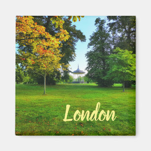 Imán de paisaje del parque verde de Londres en oto