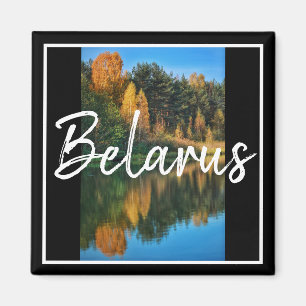 Imán de paisaje otoñal de naturaleza de Bielorrusi