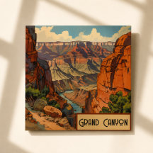 Imán de paisaje vintage del Gran Cánion del Suroes