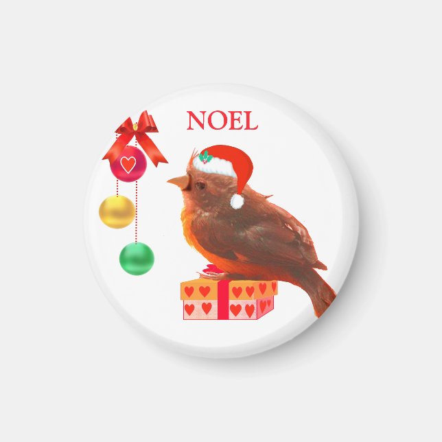 Imán de pájaro de Noel (Frente)