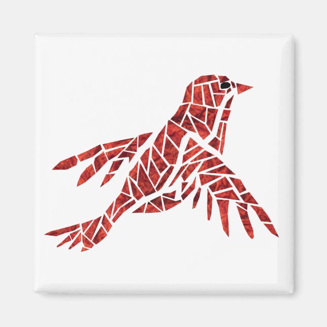 Imán de pájaro rojo (Frente)