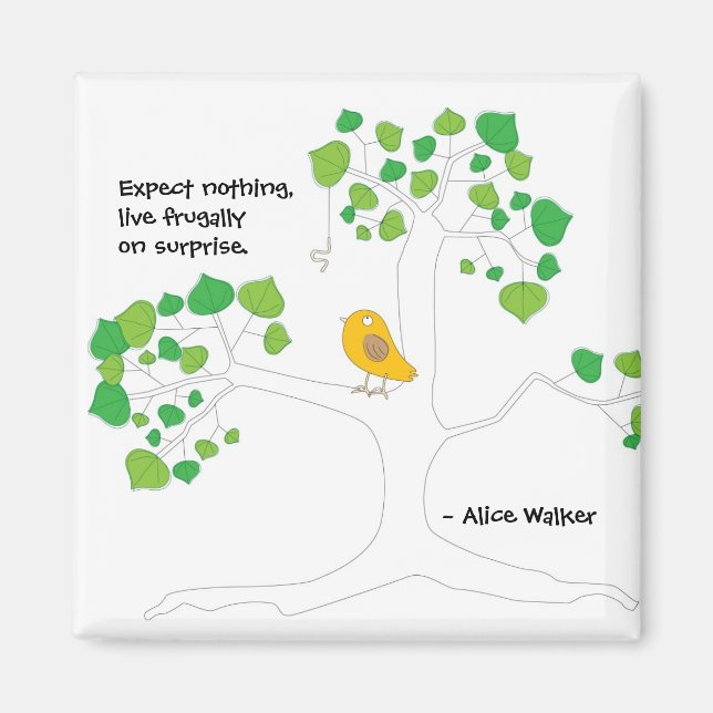 Imán de pájaros y árboles (Frente)