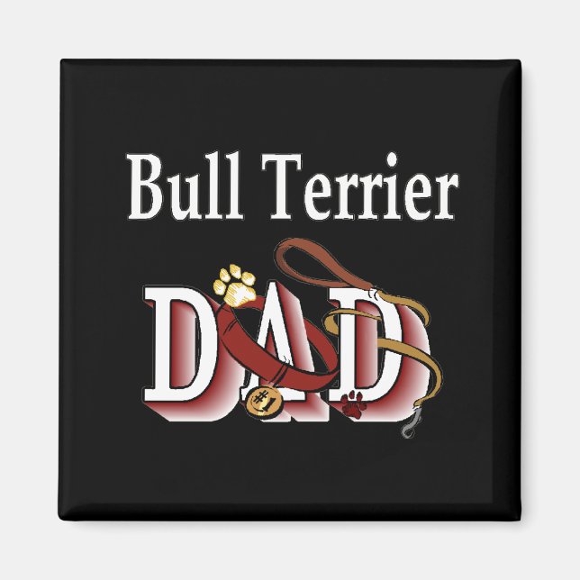 imán de papá bull terrier (Frente)