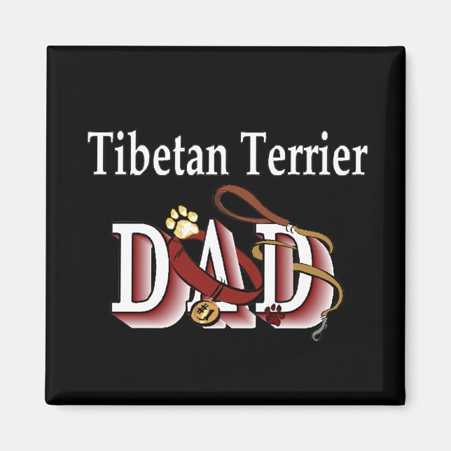 imán de papá terrier tibetano (Frente)