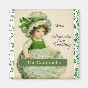 Imán de papel floral del día de San Patricio