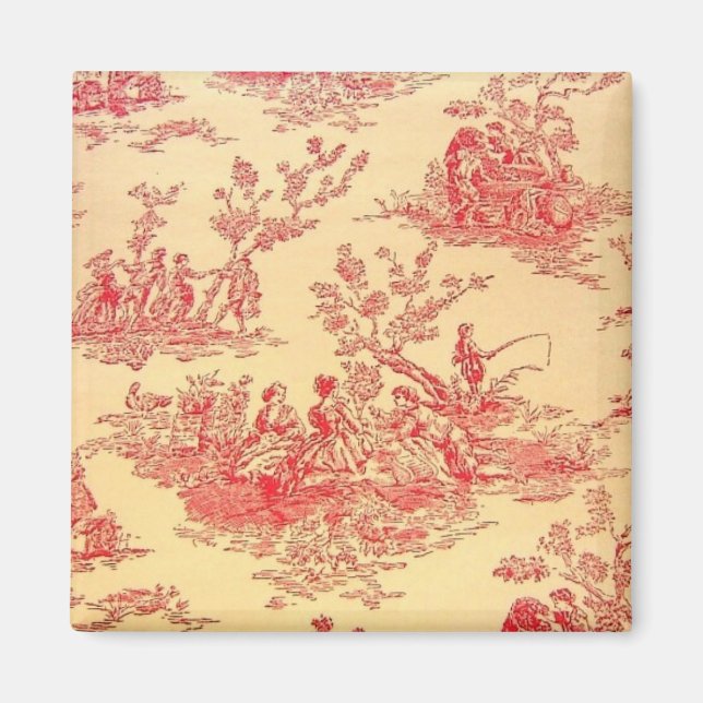 Imán de papel tapiz de tela vintage (Frente)