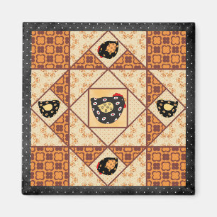 Imán de Parche Quilt para Chicas de Campo