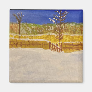 imán de pared de piedra de invierno