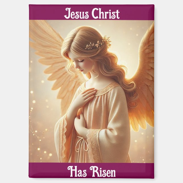 Imán de Pascua Ángel en Oración (Anverso)