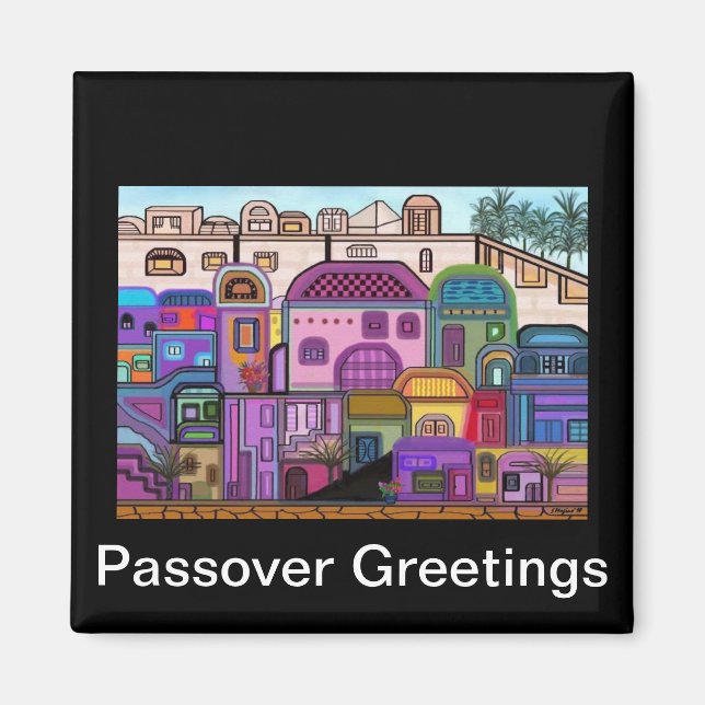 imán de pascua de topografía de Jerusalén (Frente)