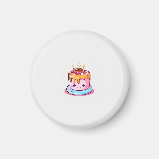 Imán de pastel kawaii, redondo lindo  (Frente)