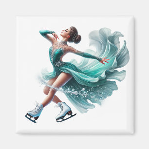 Imán de patinadora sobre hielo