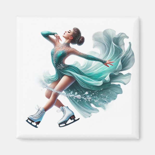 Imán de patinadora sobre hielo   (Frente)