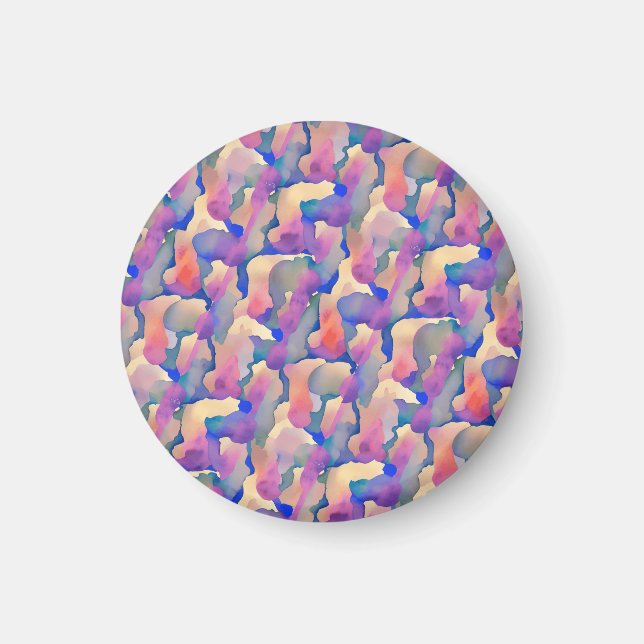 Imán de patrón de acuarela multicolor (Frente)