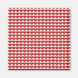 Imán de patrón de corazones de corte rojo