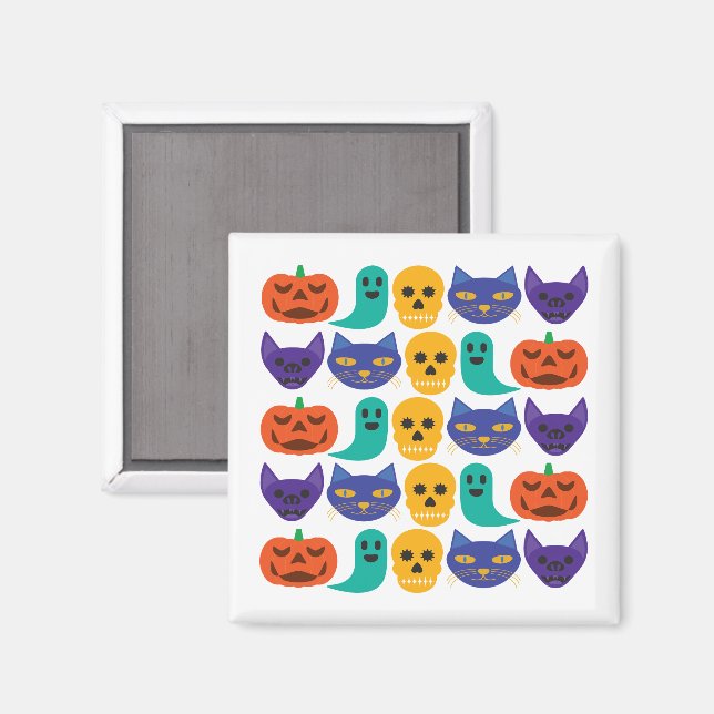 Imán de patrón de Halloween (Anverso/Reverso)