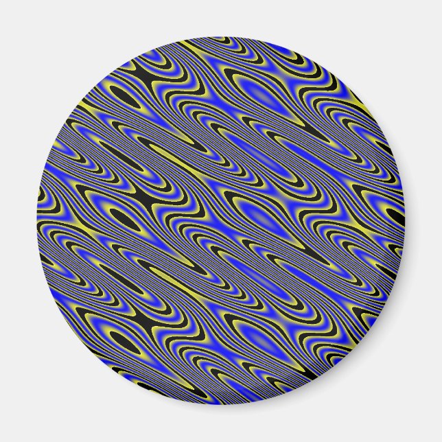 Imán de patrón de rotación amarillo azul negro (Frente)