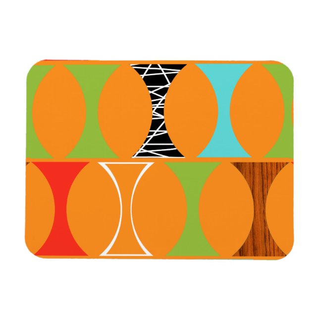 Imán de patrón Naranja moderno de mediados del sig (Horizontal)