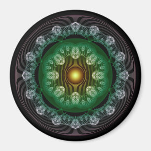 Imán de patrón ornamentado fractal elegante