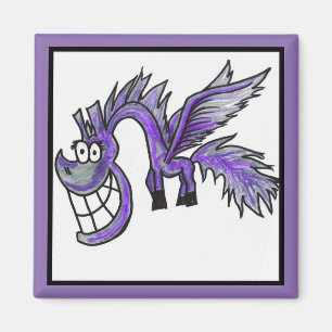 Imán de Pegaso de la lila del dibujo animado