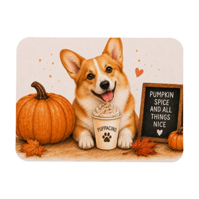 Imán de Pembroke Welsh Corgi Pumpkin Spice (Horizontal)