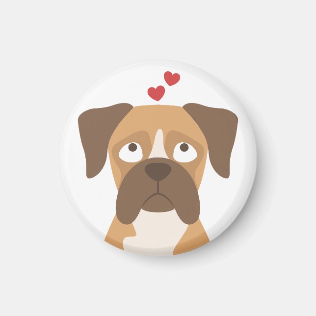 Imán de perro boxer, regalo de perro boxer, regalo (Frente)