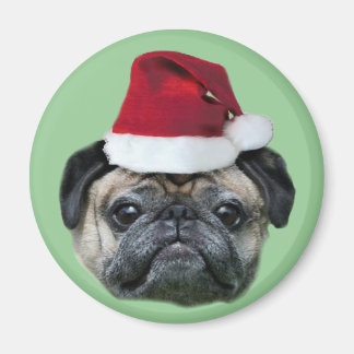 imán de perro de pug para navidades