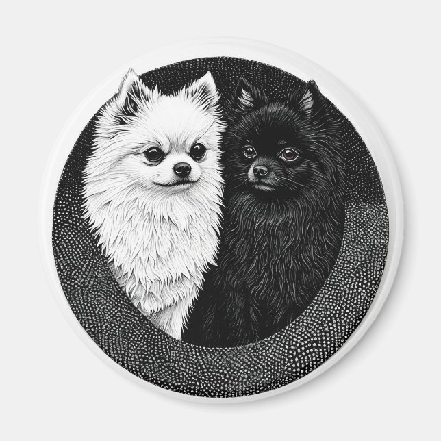 Imán de perro Spitz japonés para regalo de amantes (Frente)