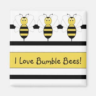 Imán de Personalizable Bumble Bee Sonriente