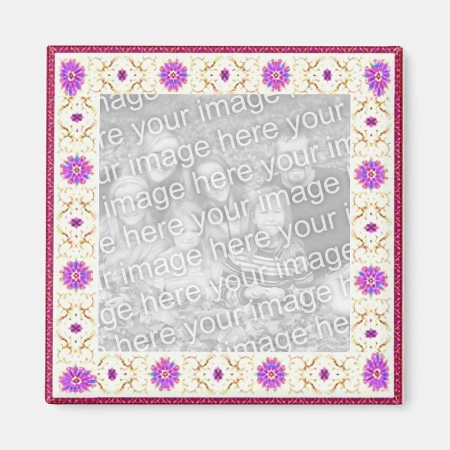 Imán de Personalizable de Deco Floral (Frente)