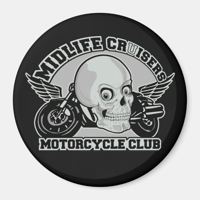 Imán de personalizado MC de Midlife Cruisers (Frente)