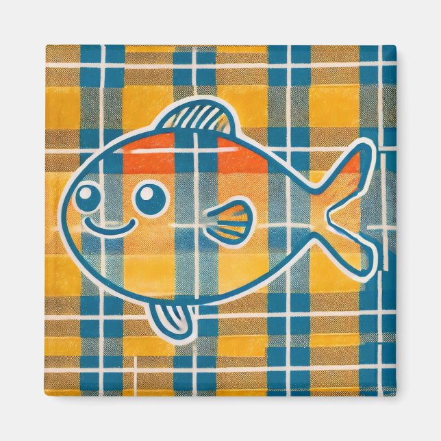 Imán de pescado de Tartán (Frente)