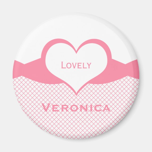 Imán de pescadores de corazón lento, rosa (Frente)