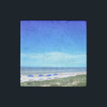Imán De Piedra 5 paraguas<br><div class="desc">5 sombrilla de playa foto de la playa de la isla Luna de miel en Florida</div>