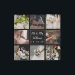 Imán De Piedra Collage de fotos personalizado boda<br><div class="desc">Personalice con sus ocho fotos,  nombre y fecha especial boda favoritos para crear un collage de fotos,  memoria y regalo único. ¡Un bonito tesoro! Puede personalizar del fondo a su color favorito. Diseñado por Thisisnotme©</div>