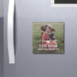 Imán De Piedra El corazón lindo te ama el día de la madre<br><div class="desc">Cute HEART LOVE YOU MOM Mother's Day Magnets presenta tu foto favorita con el texto "(corazón del amor) tu mamá" en escritura blanca moderna con tus nombres debajo. Personalice editando el texto en el cuadro de texto proporcionado y agregando su propia imagen. Diseñado por ©2022 Evco Studio www.zazzle.com/store/evcostudio</div>