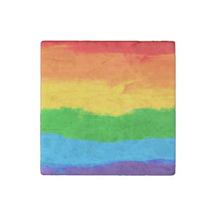 Imán De Piedra Pintura de aceite Colores arcoiris Lesbianas Gays 